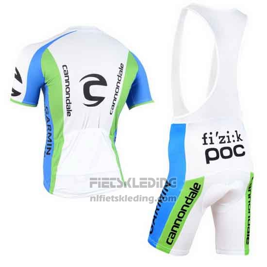 2015 Fietskleding Cannondale Groen en Wit Korte Mouwen en Koersbroek